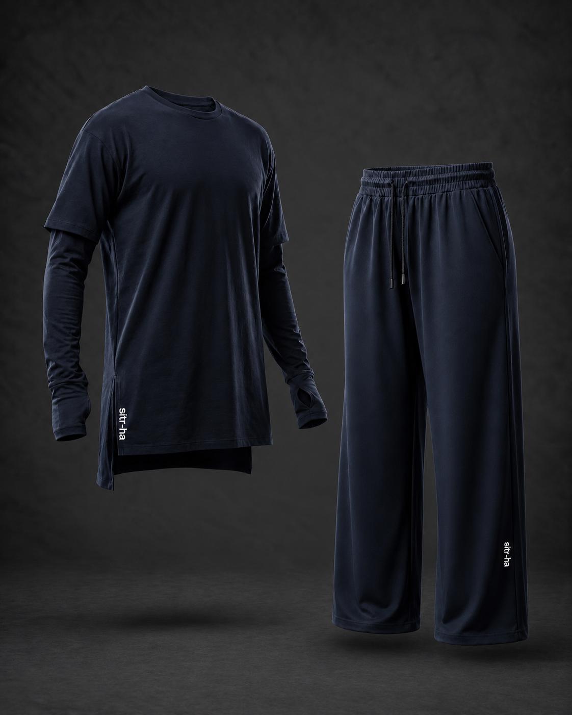 Top and pants illustration shown in Dark Navy.